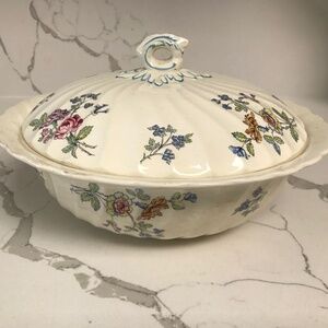 Vintage Rare Myott Staffordshire Olde Chelsea - Olde English Covered Casserole